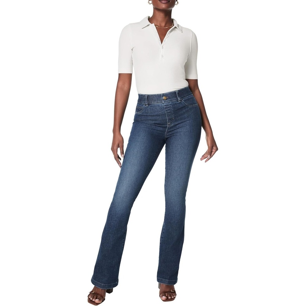 Spanx NWT Spanxshape EveryWear Pull-On Flare Jeans in Authentic Blue Size XLβ